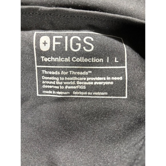 FIGS‎ Technical Collection Black Scrub Top Healthcare Professional Women's L - Picture 2 of 6
